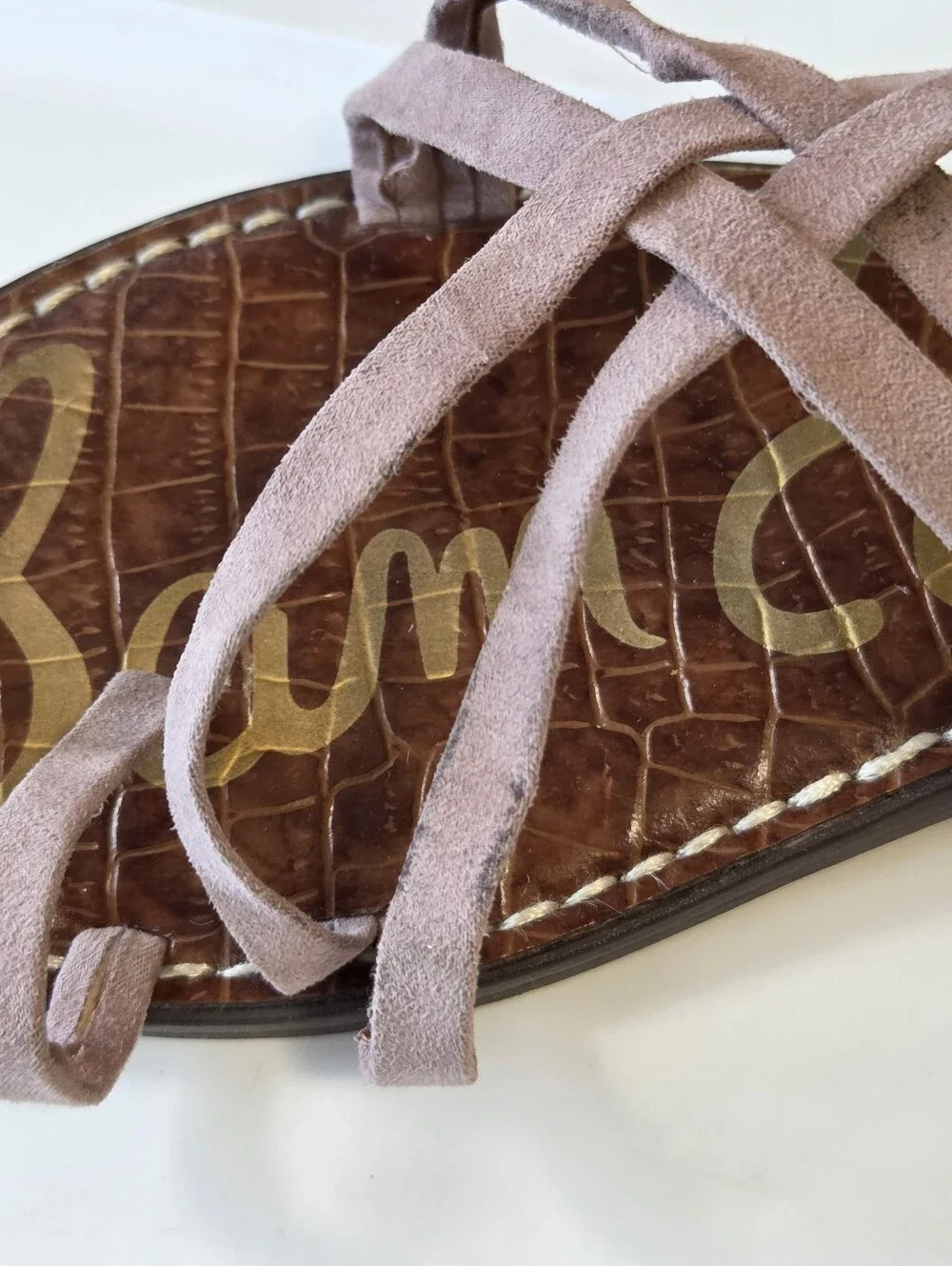 ​Sam Edelman Pink Fabric Multi Strap Flat Gladiator Sandals Sz 8.5 Boho-Chic - Picture 10 of 11
